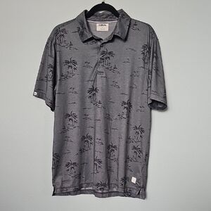 Linksoul Gray Printed Asotria Palm Golf Polo Short Sleeve Medium